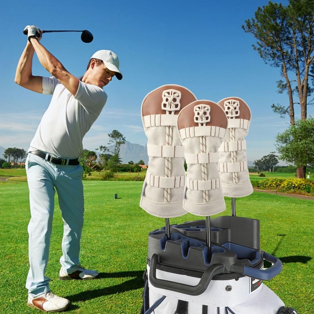 1pc Golf Club Headcovers Decorable Anti-Scratch Protection Cover For Golf 1/2/UT Wooden Pole Covers Replace Accessories