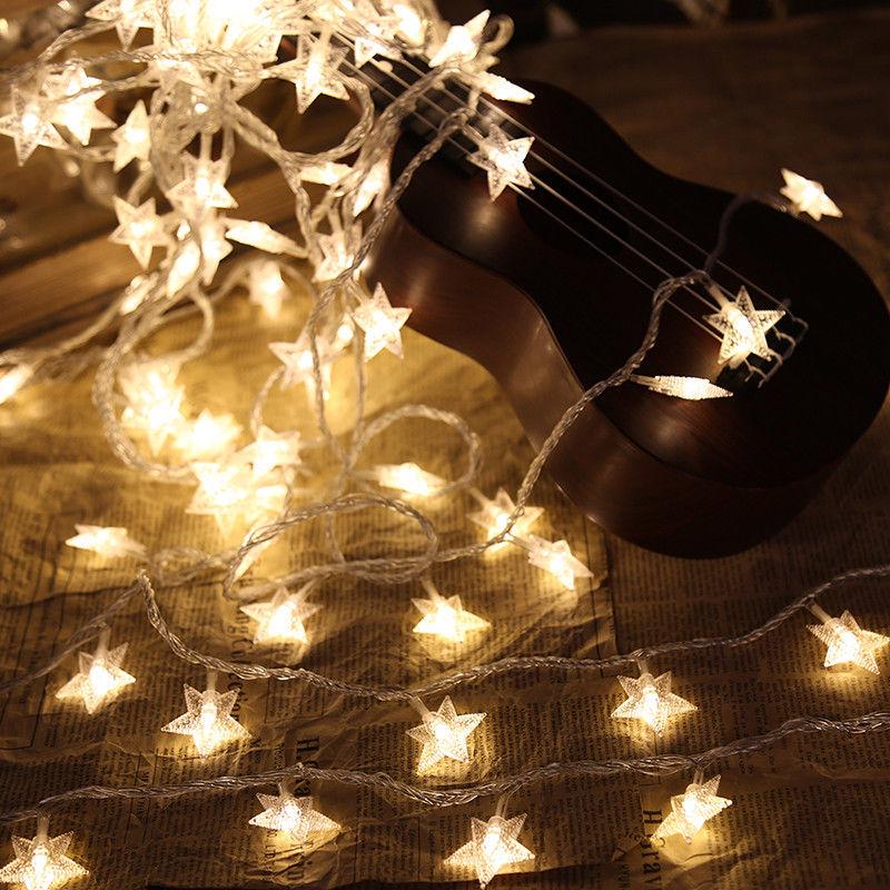 LED Star Fairy Lights: Battery & USB Decorative String for Camping, Street Stalls, and Christmas