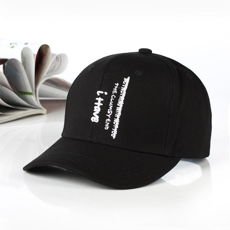 Neue Mode Buchsticken Schwarz Weiß Kappe Baumwolle Snapback Hüte Für Männer Frauen Hip Hop Angepasste Baseballkappen