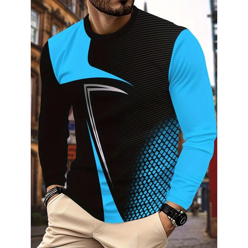 Men's Striped Top Fashion Versatile Long Sleeve Casual Comfort Pullovers Long Sleeves Men’s