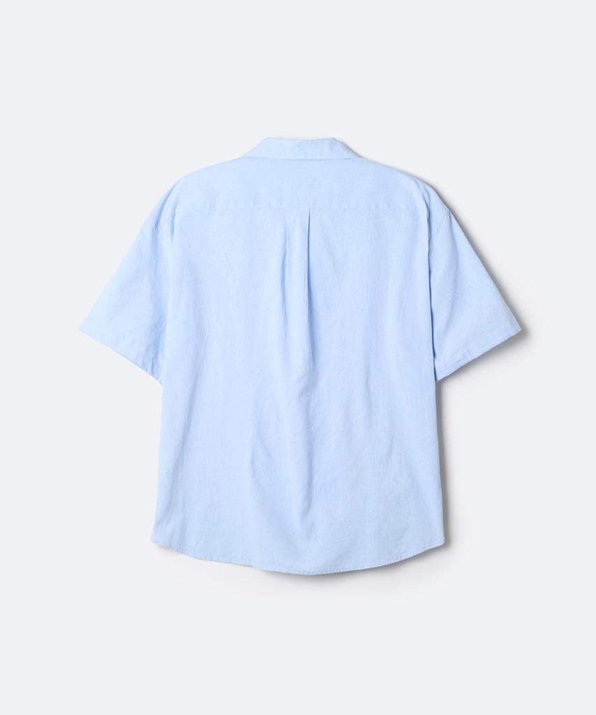Seupao [Linen Blend] Oversized Short Sleeve Shirt_Spywg25M04