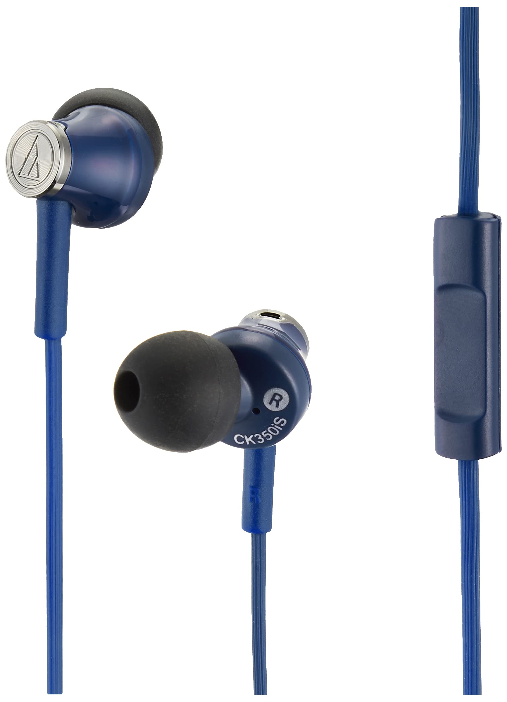 

audio-technica In-ear earphones for smartphones with remote controlmicrophone Blue ATH-CK350iS BL