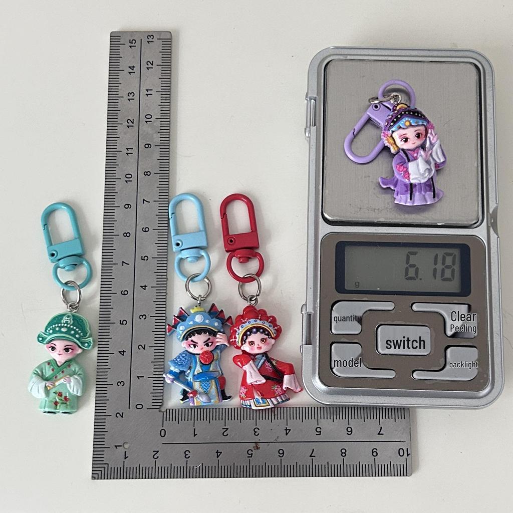 Guochao Chinese Opera Character Keychain: Trendy Cartoon Accessories Pendant for Couples & Besties