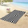 Waterproof Sand Free Microfiber Beach Towel 2D Flat Printed Abstract Striped Swim Surf Travel Summer Holiday Mat 1Pc