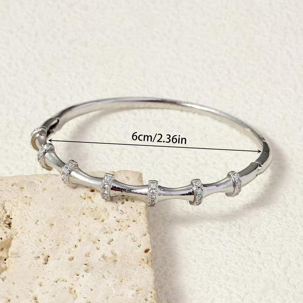 Versatile Bamboo Diamond Bangle - Trendy and Elegant Women's Jewelry