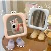 Cute Cartoon Large Eye Makeup Mirror Desktop Footstool Women'S Makeup Supplement Mirror High Aesthetic Value Mirror