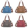 Canvas Tote Bag For Women Large Capacity Shoulder Handbag With Zipper Closure For Travel And Casual Use