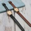 Uhr für Frauen Kleine Damen Armbanduhren Braun Retro Vintage Leder Armband Uhr Schwarz Quarz Armbanduhren Reloj Mujer