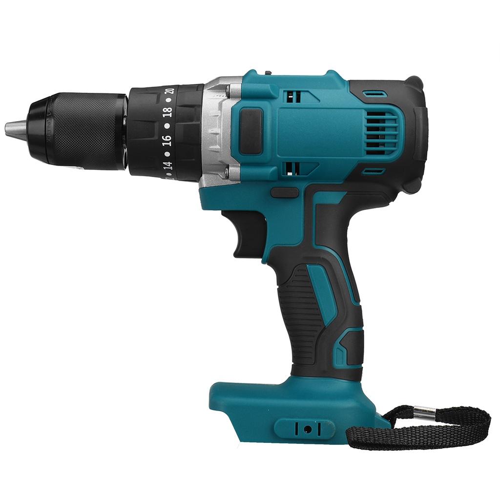 4000 Rpm Blue Brushless Electric Hammer Drill Electric Screwdriver 13mm 520N.m 20+3 Torque Cordless Impact Drill for -18V Battery 3-in-1