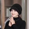 Autumn and Winter Solid Color Knitted Warm Knitted Hat for Mom Middle Aged and Elderly Female Duck Tongue Hat