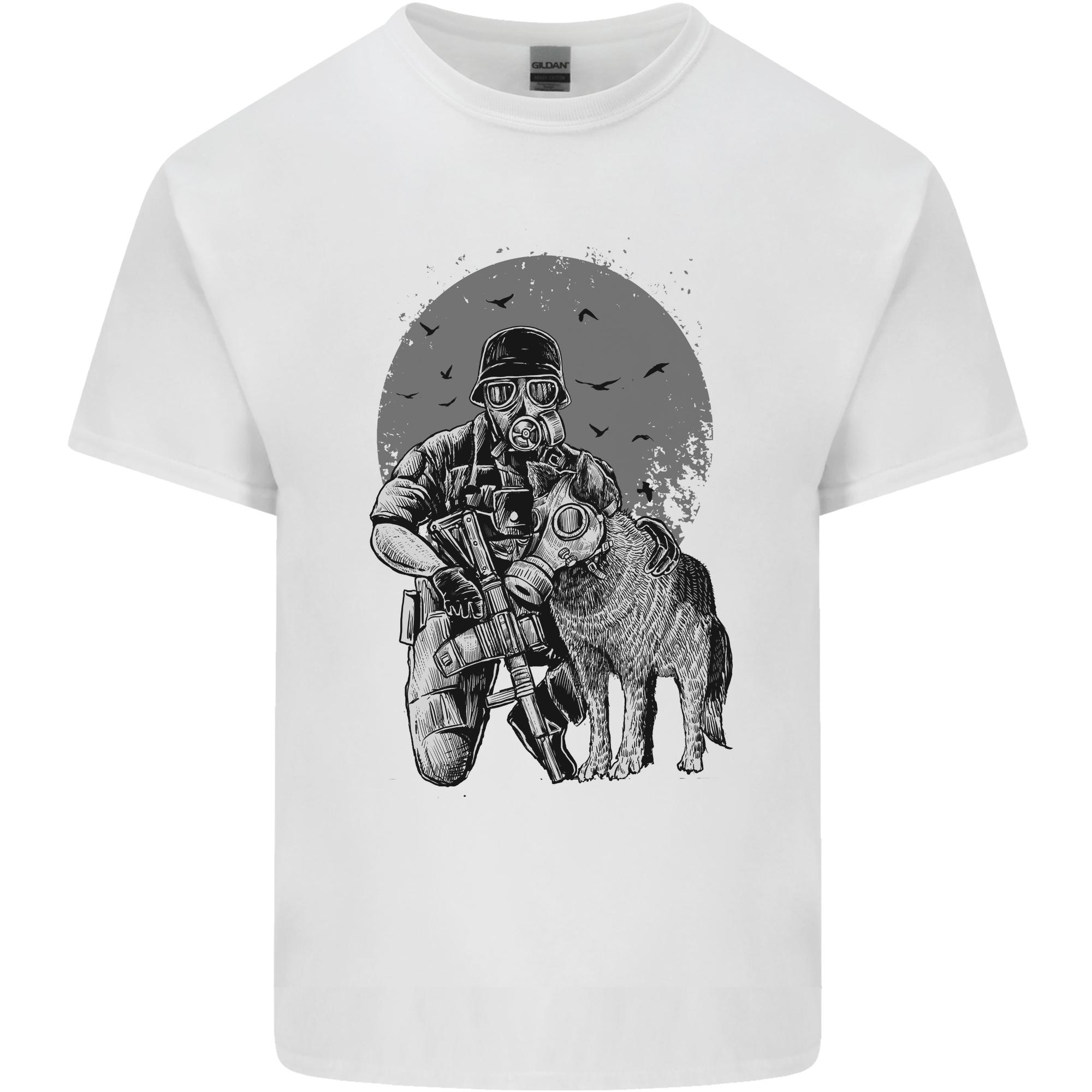 Gas Mask Dog Apocalypse Armed Militia Unisexs Light Cotton TShirt S