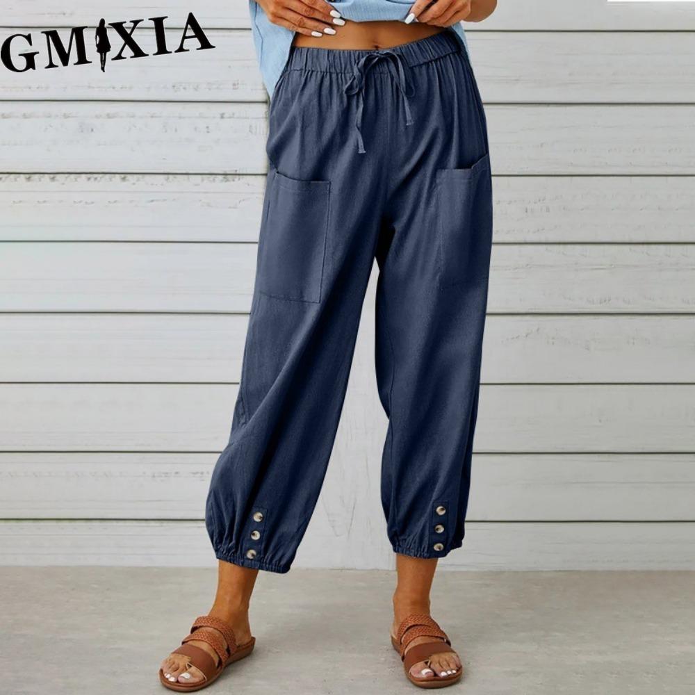 

GMXIA 12 Color Women s Fashion Casual Solid Color Print Pants & Capris Trousers XXL