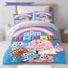 Gumball Amazing World Pattern Bedding Quilt Set Quilt Cover Pillowcase Home Decoration Gift (1 * Duvet Cover + 2 * Pillowcase, Without Core)