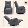 Recliner Armchair, Chenille Recliner Chair with Massage and Heat, 360 degrees Swivel Rocking Manual Recliner, Dark Grey