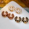 French Romantic Retro Enamel Round Hoop Earrings Colorful Dripping Oil Huggies For Women Elegant Party Jewelry