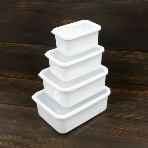 Fuji Horo konte Deep Square Container L, Lily White, KE-DL LW