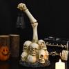 Halloween Skeleton Hand Statue Hexagonal Lamp Horror Garden Ghost Skull Decoration Solar Lantern Skeleton Hand Resin Statue