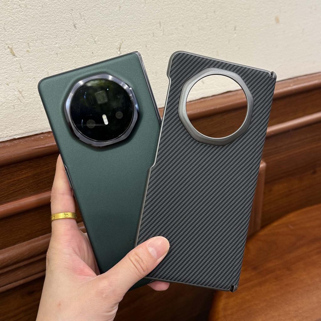 Applicable To Honor Magicv1 Mobile Phone Case, Carbon Fiber Grain Center Axis  Vs1 Plain Leather Hinge All-inclusive Anti-drop Hard Case