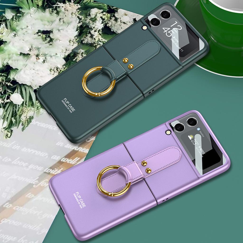Fashion Lens Glass +Ring Case For Samsung Galaxy Z Flip 3 5g Cover Anti -Knock Luxury Cases For Flip3