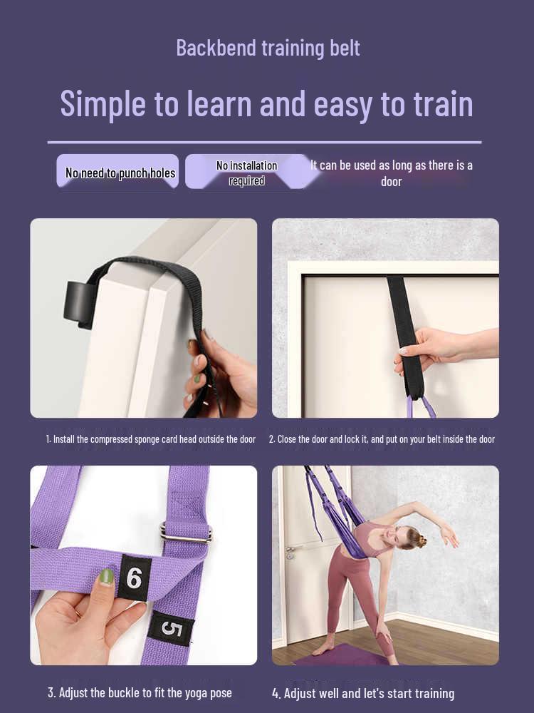 Aerial Yoga Backbend Trainer: Shoulder & Back Opening Resistance Band for Door Hanging