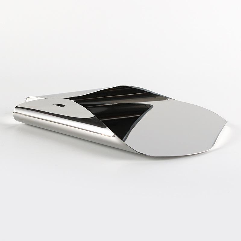 Designerska geometryczna taca curlingowa ze stali nierdzewnej, talerz na owoce, ozdoby, model domu, biuro sprzedaży, dekoracje artystyczne