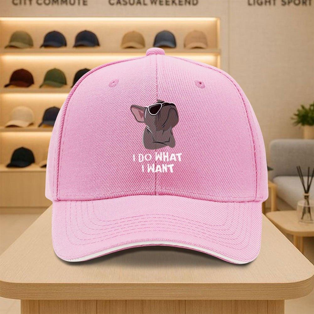 Funny French Bulldog I Do What I Want Baseball Cap Unisex Polyester Casual Adjustable Sports Hat
