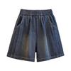 Women's Summer Retro Denim Shorts - Loose Fit, Plus Size, Slimming, Elastic Waist, Wide Leg Design