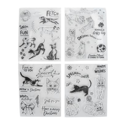 4pcs Pet Embossing Folder Silicone DIY Craft Embossing Template for Photo Album Scrapbook Cards