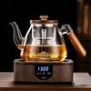 Chaxun Walnut Handle Glass Herbal Teapot for Stove