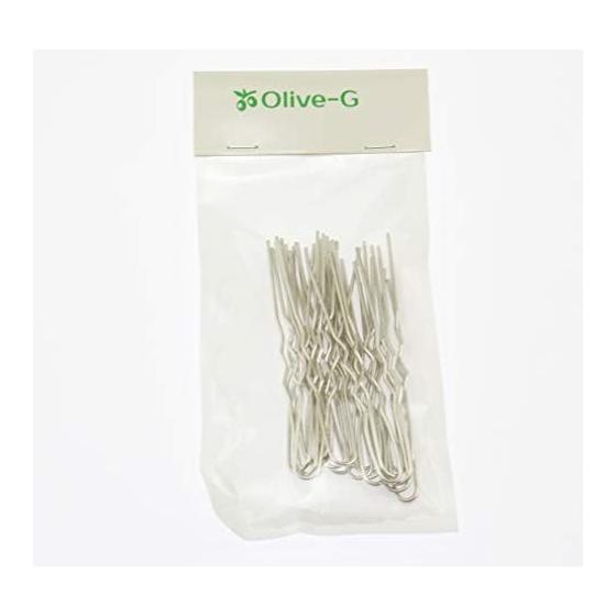 Olive-G 20-Piece U-Shaped Hairpin Set, 110mm, for Handmade Crafts, Silver