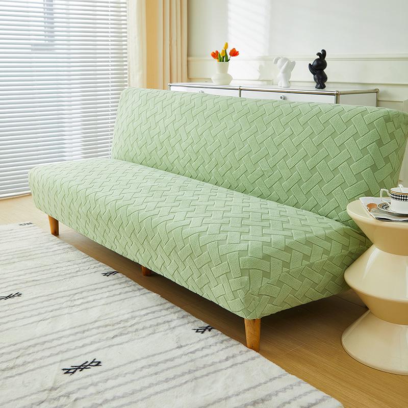 Solid Color 3D Jacquard Foldable Bean Bag Sofa Bed Cover, Non-Slip, Stain-Resistant, Armless Design