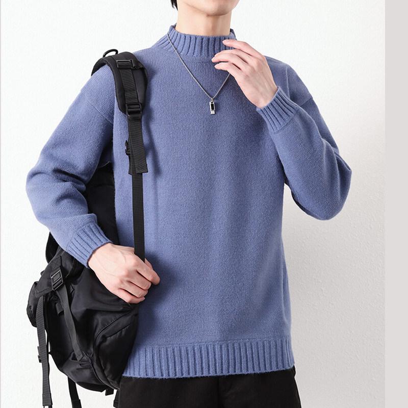 Men s Retro Knitted Pullover - Japanese Style, Round Neck, Spring/Autumn Trendy Sweater 2XL