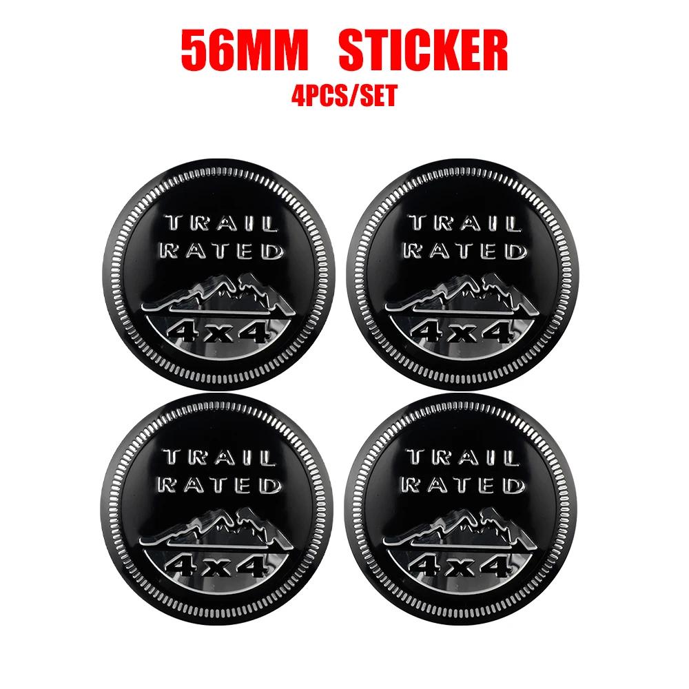 For Jeep 4pcs 56/60mm Wheel Hub Caps Sticker Car Emblem Badge Decoration For Jeep Jk Compass Cherokee Gladiator Patriot Liber