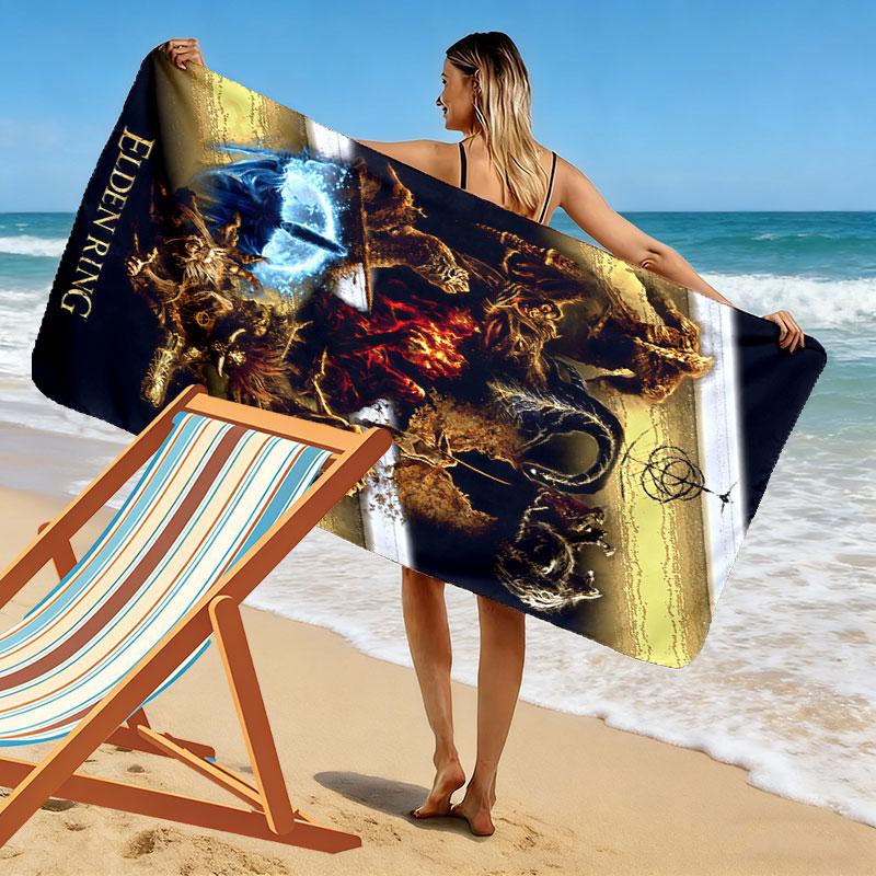 Souls series Print Beach Towel, Large Soft Quick Dry Towel for Beach Camping Swimming