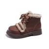 Girls Korean Version Plus Velvet and Thick Lamb Wool To Keep Warm Winter New Big Boys Leather Boots Tide