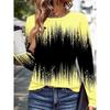 Gradient Stripe Print Autumn Long Sleeves Women's T-shirts Fashion Casual Tops Daily Loose Crew Neck Women Clothing