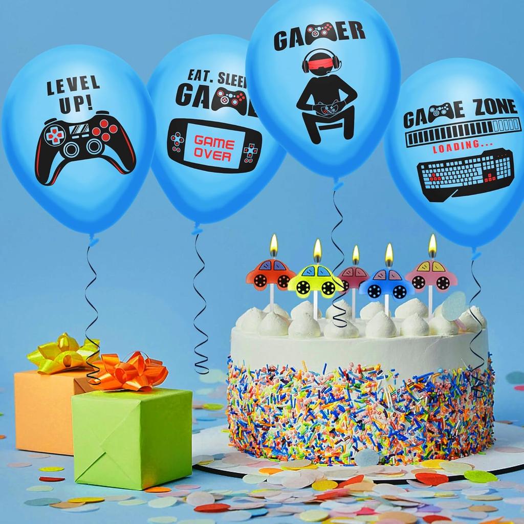 Video Game Balloons - Gamer Birthday Party Kit with Controller & Garland Arch for Kids, Boys & Girls - Latex Balloons - Game Themed Party Supplies