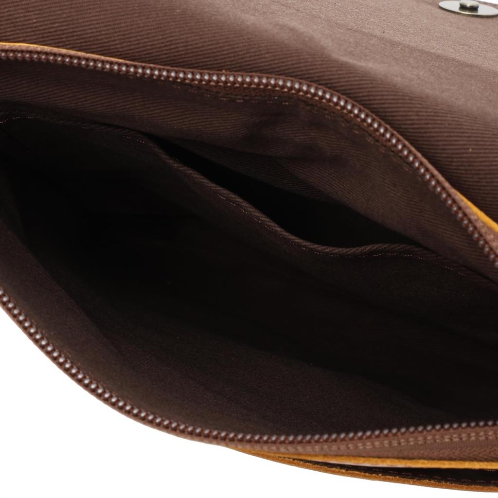 Muddy Jack Soup Men's Small Shoulder Bag, Genuine Leather, Cowhide Leather, Simple Design, Made in Japan, No. 76158, Camel, MJS, Brown