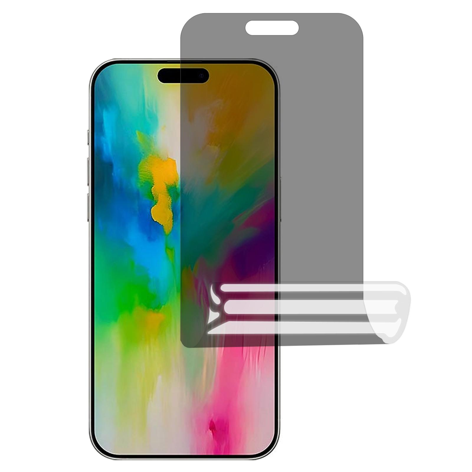 

For iPhone 16 Screen Protector Anti-Spy TPU Matte Screen Protective Hydrogel Film A