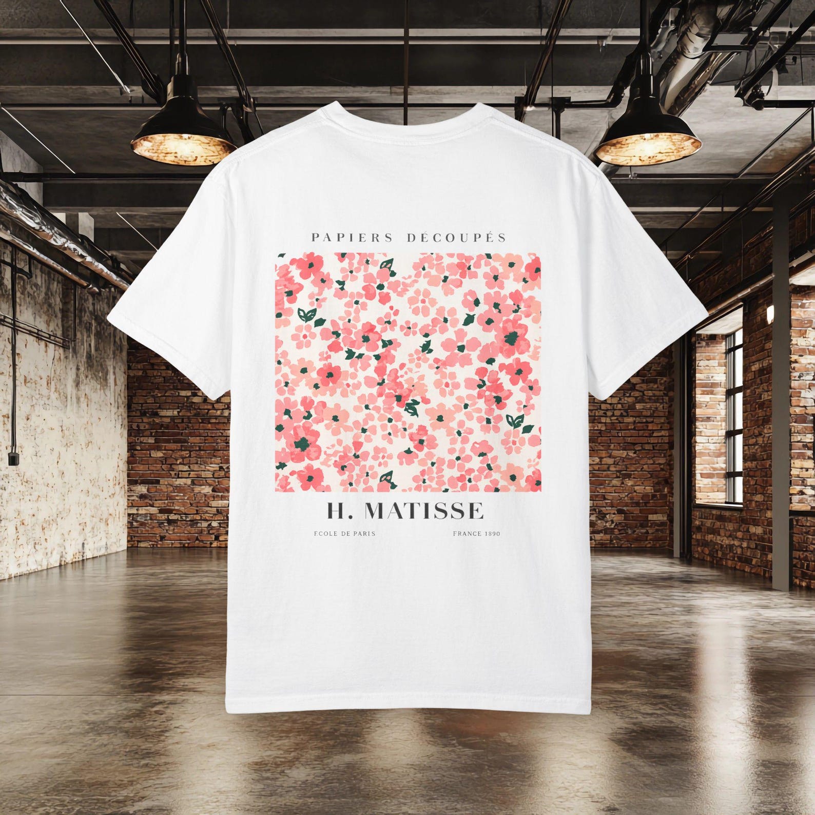 Matisse Flower Shirt, Floral Art T shirt, Henri Matisse Tee, Pink Botanical Shirt, Cottagecore Graphic Tee, Art Lover Gift L