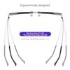 Luxury Square Black Frame Myopia Glasses Anti Blue Light Unisex Eyewear Diopters 0 To -6 0 For Women Men