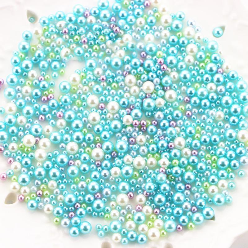 Pérola Solta Scrapbooking Decoração Presentes de Tamanho Misto Contas Redondas Artesanato DIY 500 peças Acessórios de Costura Feitos à Mão Sem Furos ABS Aprog/lote contas