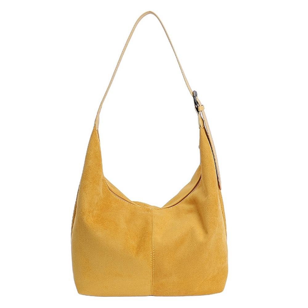 Large Capacity Suede Matte Hobo Bag Zipper Female Tote Bag Cute Vintage PU Crossbody Bag  Students