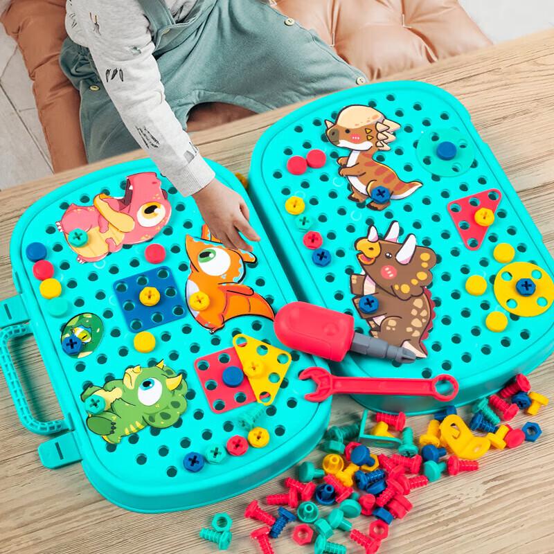 Kinder-Elektrobohrer Dinosaurier Bauspielzeug Set