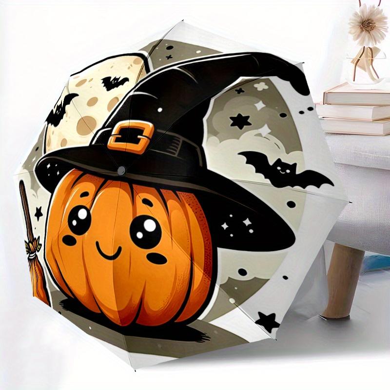 1pc Pumpkin Wizard Automatic Opening and Closing Umbrella - Lightweight 3-Fold Design, Suitable for Fans, Travel, Daily Use - Official Produ