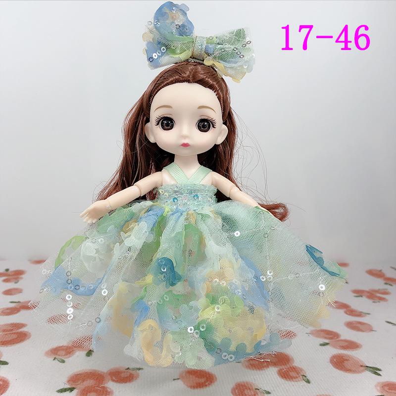 

17см 8-точковий BJD лялька-принцеса з джинсовою весільною сукнею - 6-дюймовий набір іграшок для переодягання з топами та шортами Clothes only (no doll or others)