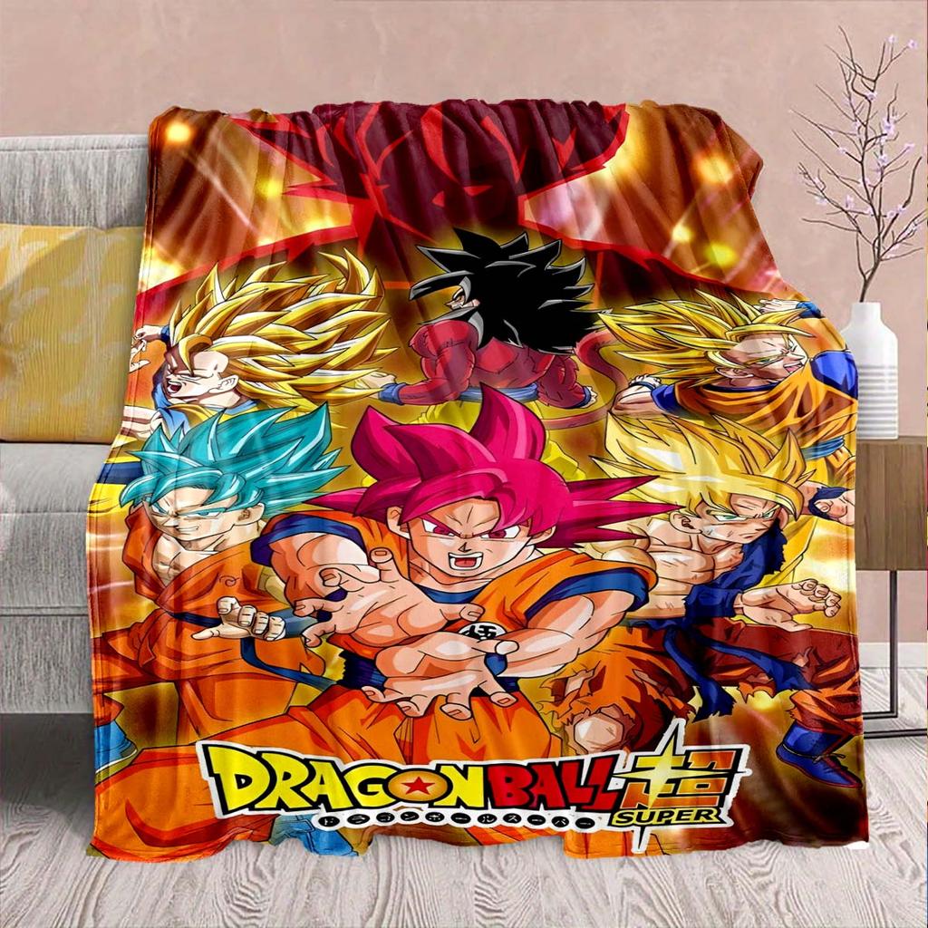 Coperta in Flanella Anime Dragon Ball - Morbida Calda Perfetta per Divano, Biancheria da Letto Campeggio Viaggio Ufficio Decorazione Casa -QJY