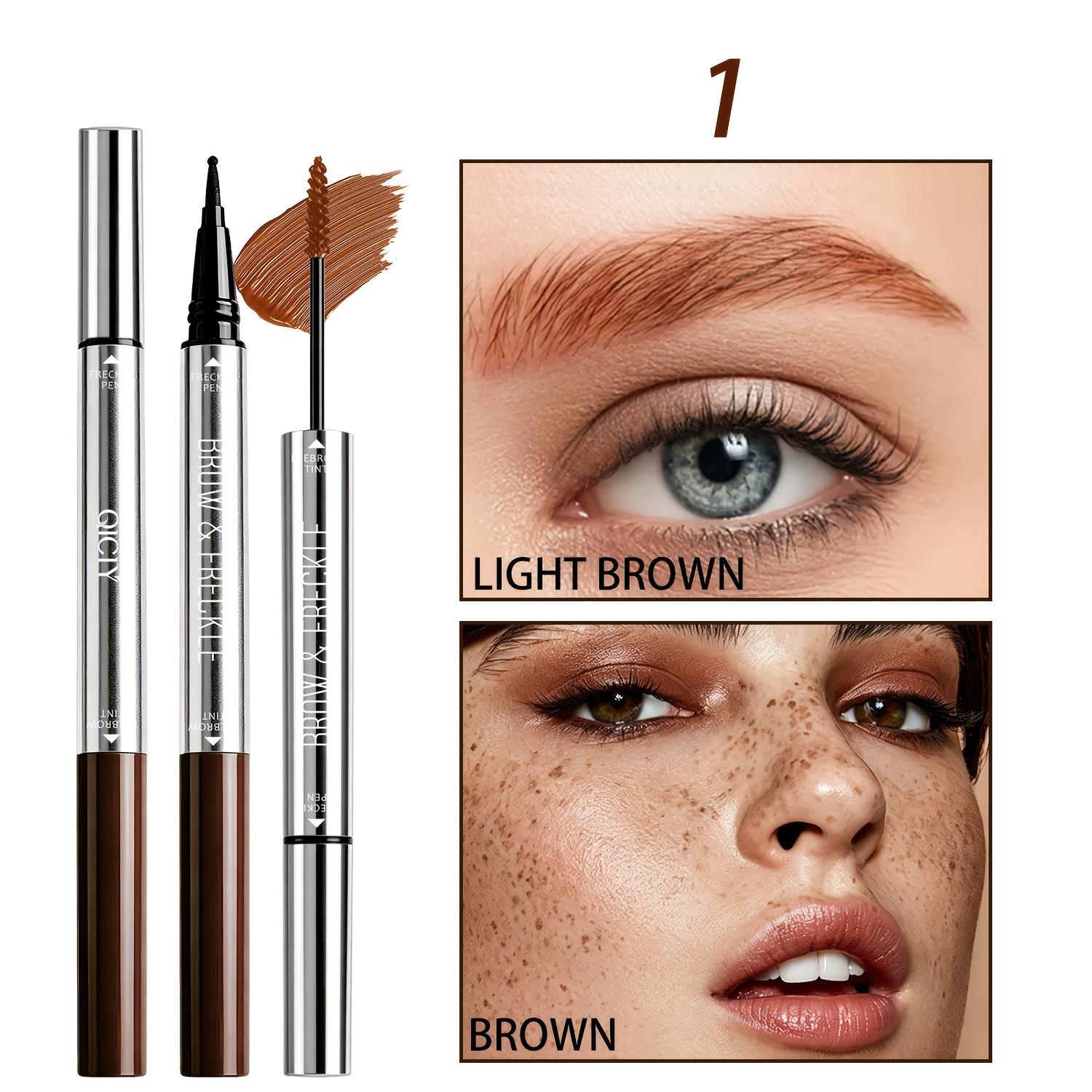Dual Head Eyebrow Tint Freckle Pen Waterproof Smudge Proof Natural Dimensional Eyebrow Pencil Mimics Real Brows Clear Strokes Long Lasting