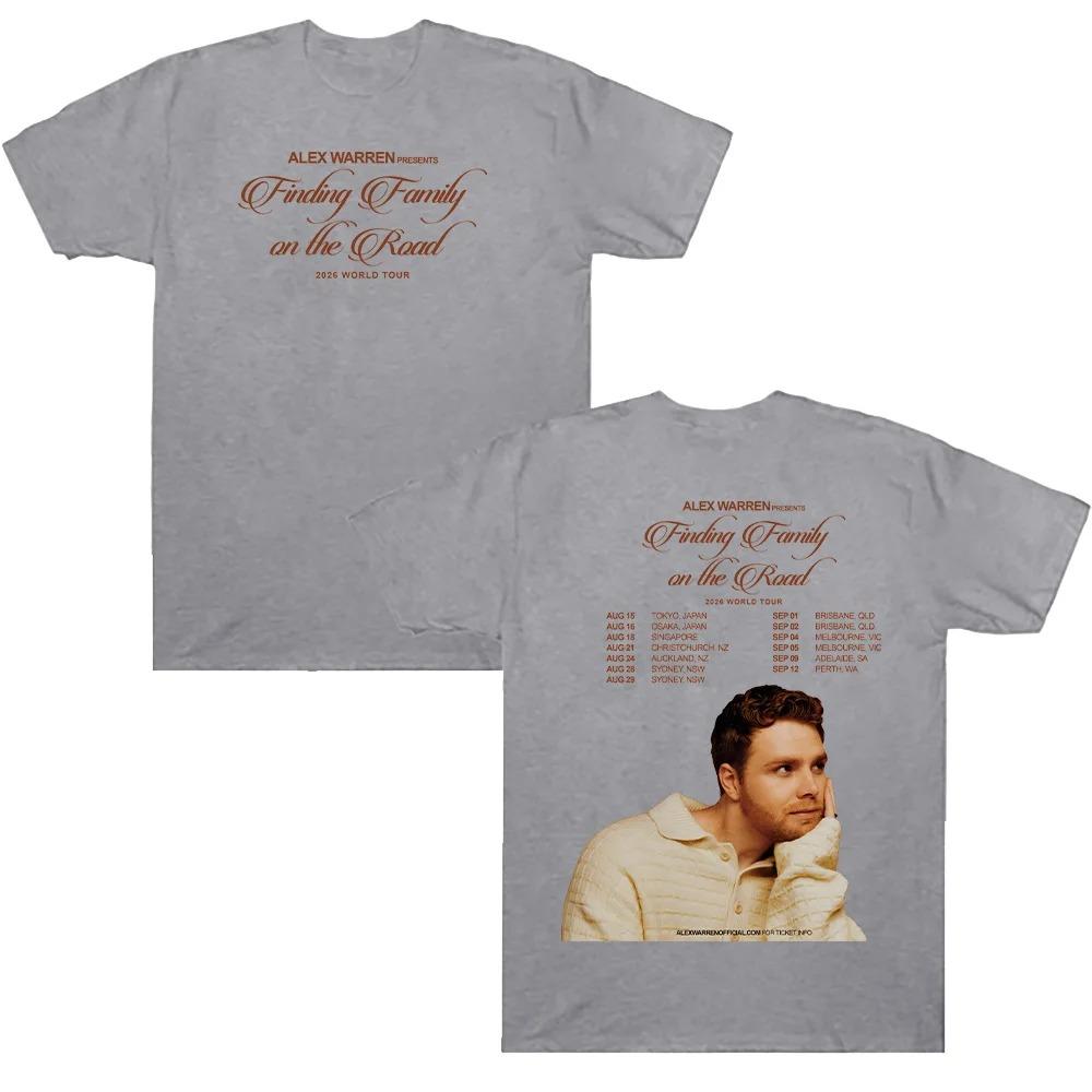 

Alex Warren World Tour 2026 T-shirts Finding Family on The Road Letter Print Clothing Fashion Design Y2K Cotton Tees Unisex Tees 4XL