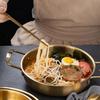 Ramen Pot Stainless Steel Cookware Saucepan Dry Pots With Handle Home Cooking Paella Pan Seafood Rice Pot Picnic Snack Plates